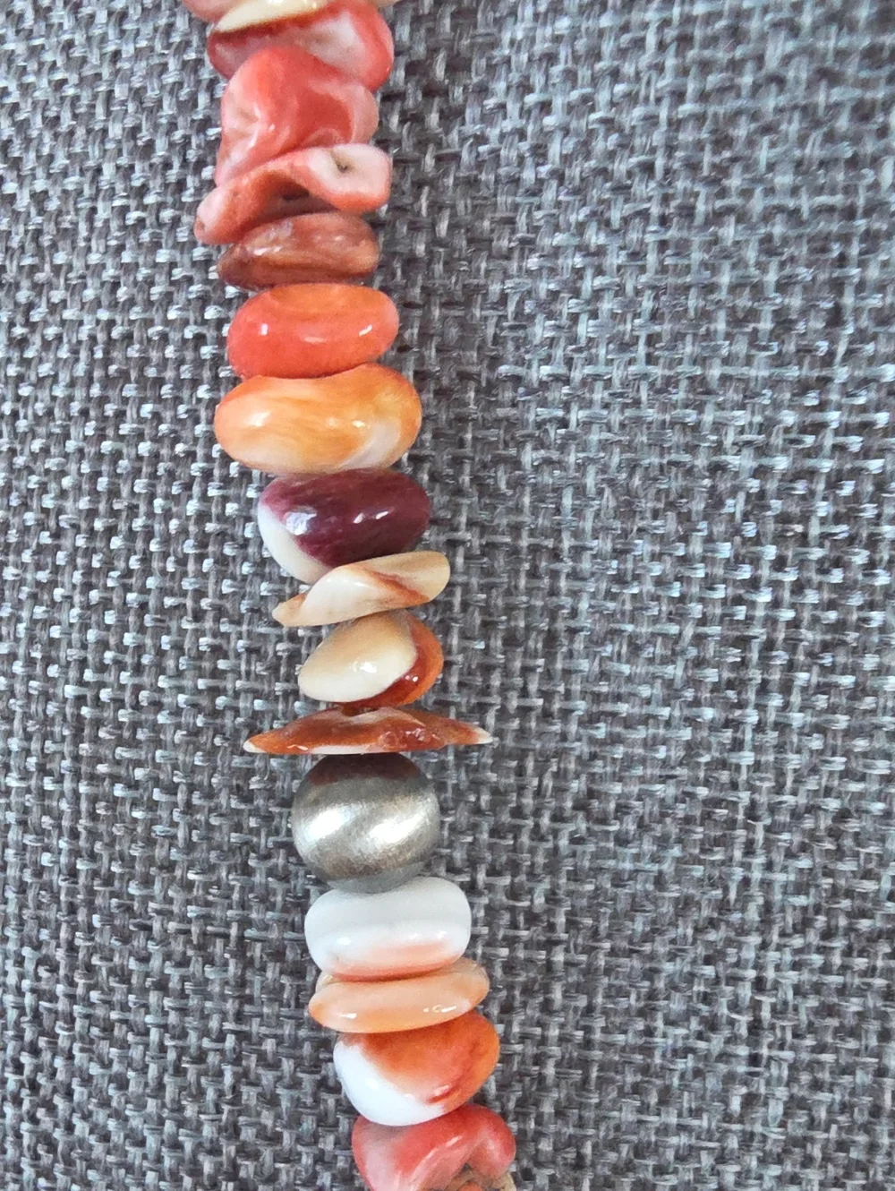 Beautiful NWOT Native American Navajo Orange Spiny & Navajo Pearl Necklace 🧡🎁